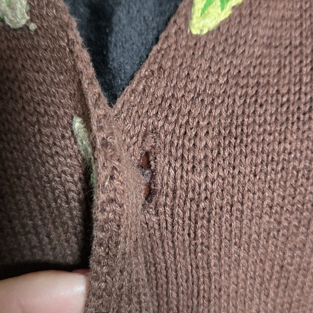 Storybook Knits Brown Sweater with Tiger Motif - Picture 3 of 5